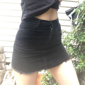 Brandy Melville / John Galt Black Corduroy Mini Skirt